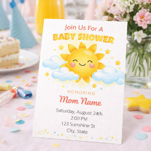 Invitación Ducha de Bebé Nube Azul