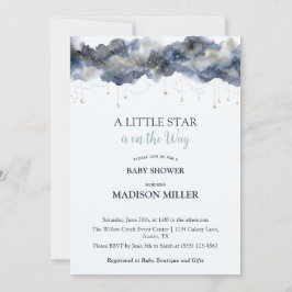 Invitación Ducha de Bebé Nube Celestial de la Marina Una Pequ