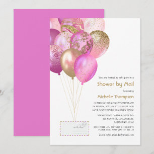 Invitación Ducha de bebé o boda de Pink and Gold por correo