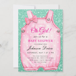 Invitación Ducha de Bebé Oh Girl – Tema de Ropa de Niños