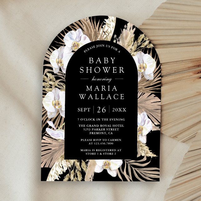 Invitación Ducha de Bebé Orquídea Blanca de las Pampas Arco N (Subido por el creador)