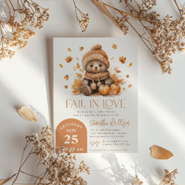 Invitación Ducha de Bebé Osito de Peluche Pequeño que se Enam