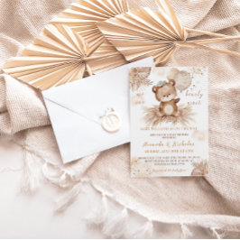 Invitación Ducha de bebé Oso Apenas Espera