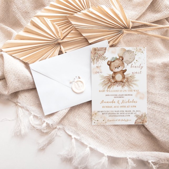 Invitación Ducha de bebé Oso Apenas Espera (Subido por el creador)