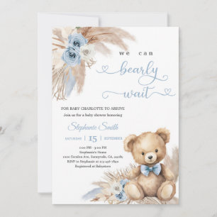 Invitación Ducha de Bebé Oso de Hierba