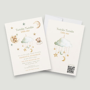 Invitación Ducha de bebé Oso de la luna Twinkle Twinkle Littl