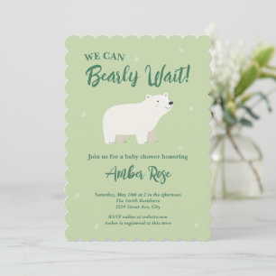 Invitación Ducha de Bebé Oso Polar Podemos Esperar Apenas