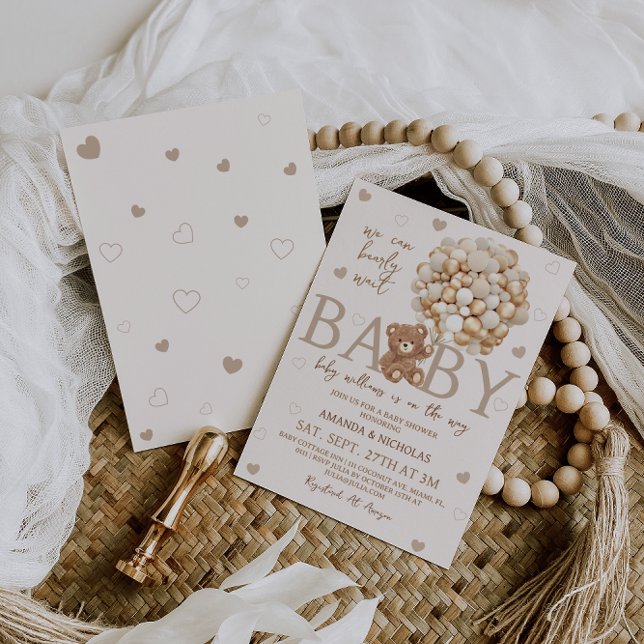Invitación Ducha de Bebé 'Oso que Apenas Podemos Esperar' (Subido por el creador)