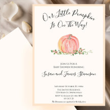 Ducha de bebé otoñal con tema de pequeña calabaza