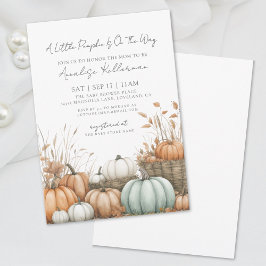 Invitación Ducha de Bebé Otoñal de Parche de Calabaza