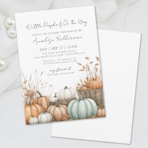 Invitación Ducha de Bebé Otoñal de Parche de Calabaza