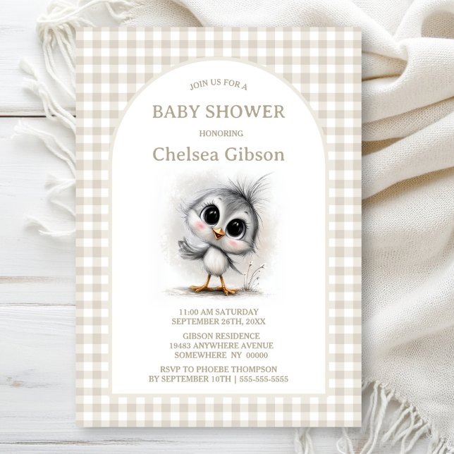 Invitación Ducha de Bebé Pájaro Campestre (Subido por el creador)