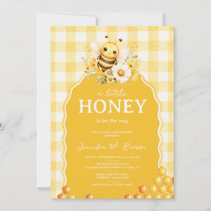 Invitación Ducha de bebé Panal de abeja de miel amarilla