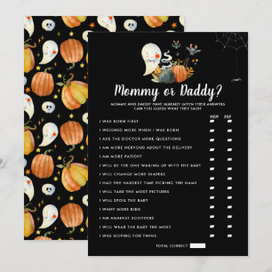 Invitación Ducha de bebé para Boo   Juego de ¿Mamá o Papá?