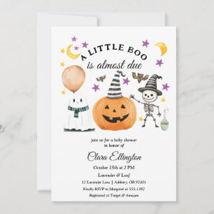 Invitación Ducha de bebé para el primer Halloween de Little P