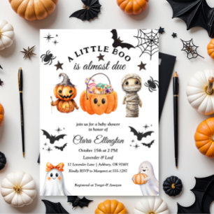 Invitación Ducha de bebé para el primer Halloween de Little P