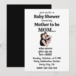 Invitación Ducha de bebé para mamá e hijo, futura mamá