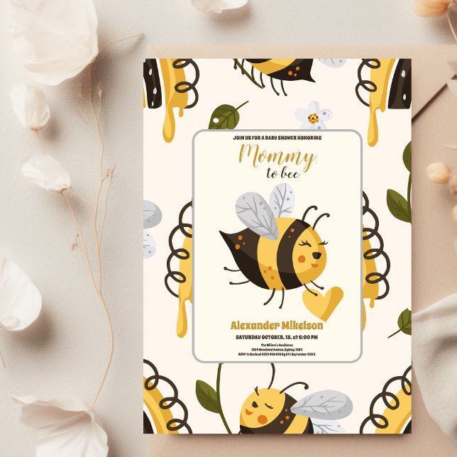 Invitación Ducha de Bebé para Mamá Rústica a Abeja (Subido por el creador)