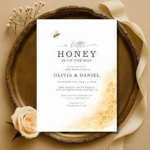 Invitación Ducha de Bebé para Parejas Abeja de Miel Pequeña