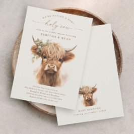 Invitación Ducha de Bebé para Parejas con Vaca de las Tierras