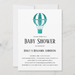 Invitación Ducha de bebé para parejas Globo aerostático de pu