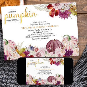Invitación Ducha de bebé para parejas Little Pumpkin Rustic F