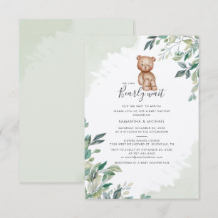 Invitación Ducha de bebé para parejas Oso Apenas Espera Folla