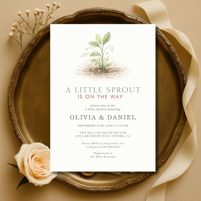 Invitación Ducha de Bebé para Parejas Un Pequeño Brote (Subido por el creador)