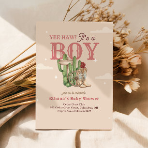 Invitación Ducha de bebé para pequeño vaquero western boy