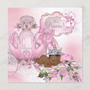 Invitación Ducha de bebé para princesa afroamericana real