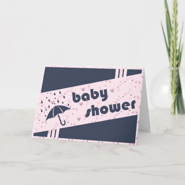 Invitación ducha de bebé: paraguas vintage (Anverso)