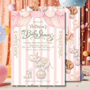 Invitación Ducha de Bebe Pastel de Circo