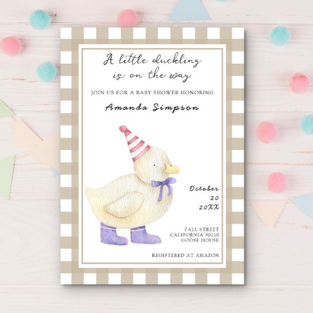 Invitación Ducha de Bebé Pato Adorable (Subido por el creador)