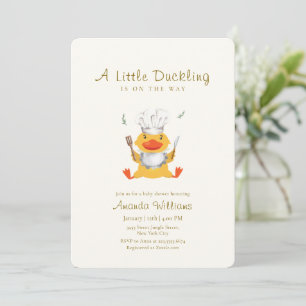 Invitación Ducha de Bebé Pato Chef Travieso Patito