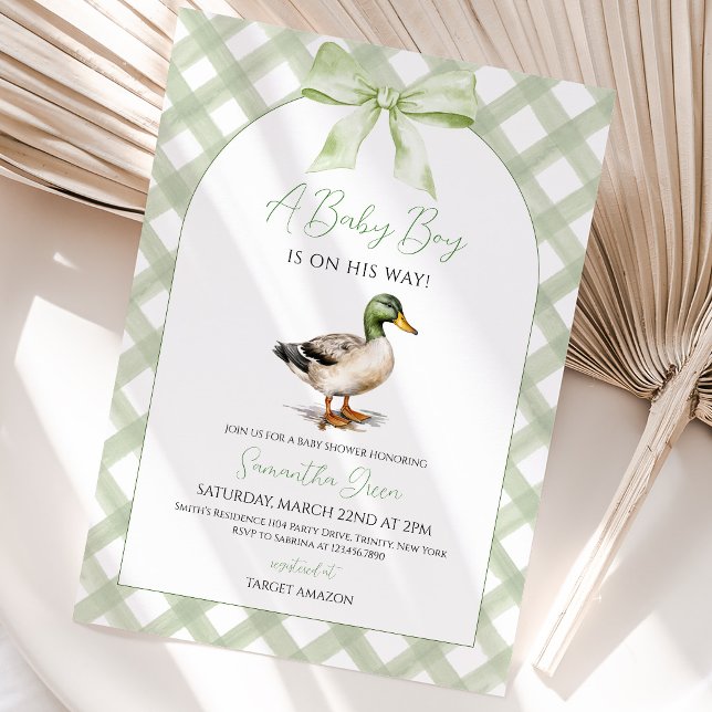 Invitación Ducha de Bebé Pato Mallard Niño (Subido por el creador)