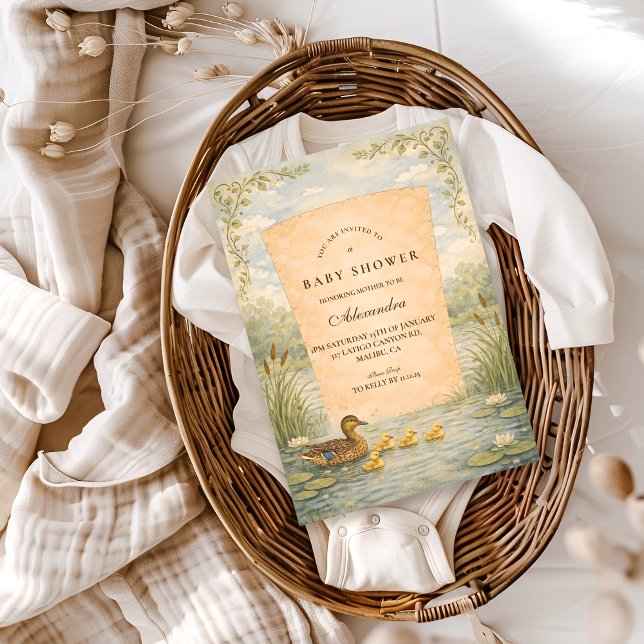 Invitación Ducha de Bebé Pato Silvestre (Subido por el creador)