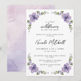 Invitación Ducha de bebé: Pequeña Flor Silvestre en camino