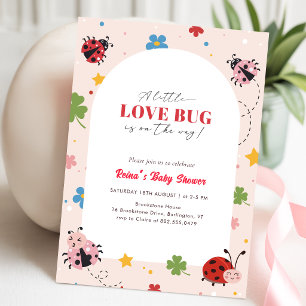 Invitación Ducha de Bebé Pequeño Bicho de Amor Wildflower