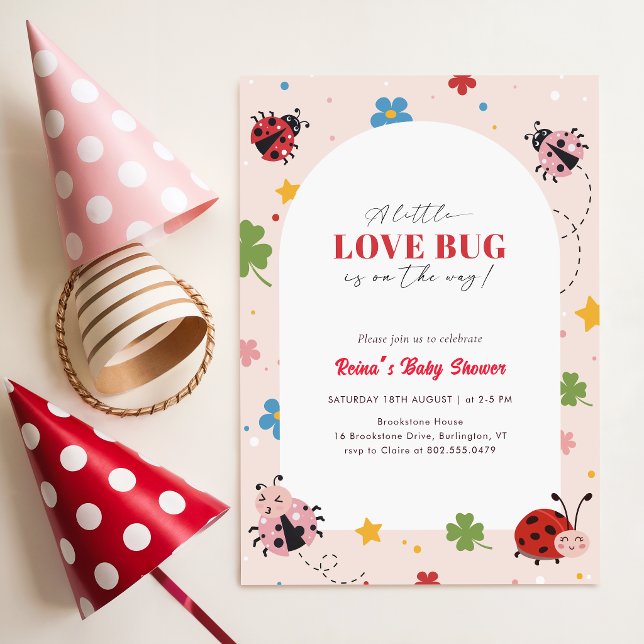 Invitación Ducha de Bebé Pequeño Bicho de Amor Wildflower (Subido por el creador)