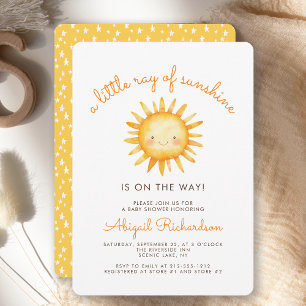 Invitación Ducha de Bebé Pequeño Rayo de Sol Cute