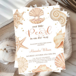 Invitación Ducha de bebé perla del océano