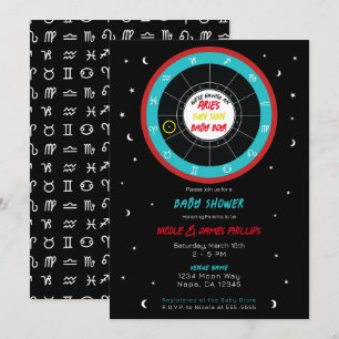 Invitación Ducha de Bebé Personalizada con Signo del Zodiaco 