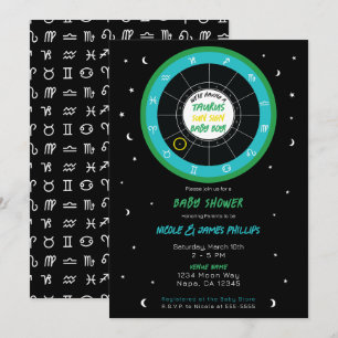 Invitación Ducha de Bebé Personalizada con Signo del Zodiaco 