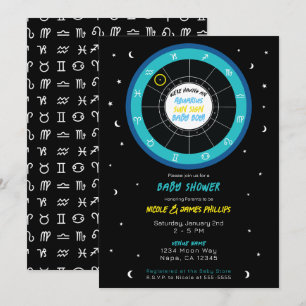Invitación Ducha de Bebé Personalizada del Signo Solar del Zo