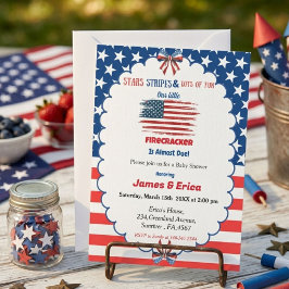 Invitación ducha de bebé petardo del 4 de julio