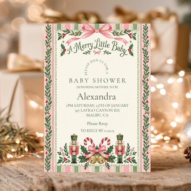 Invitación Ducha de Bebé Pink Sage Alegre (Subido por el creador)