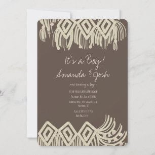 Invitación Ducha de Bebé Pintura Macramé Boho