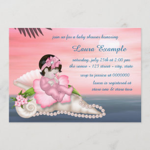 Invitación Ducha de Bebé Playa de Conchas Marinas