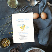 Ducha de Bebé Pollo Pequeño de Nube Azul Celeste