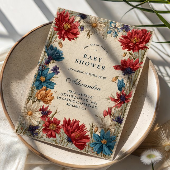 Invitación Ducha de Bebé Pradera de Flores Silvestres (Subido por el creador)